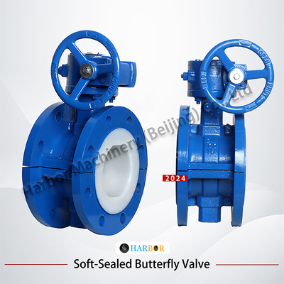 Gusseiselturbine vollständig mit PTFE ausgekleidet Flanke Schmetterlingsventil D341F46-16C für Industrie