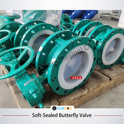 Gusseiselturbine vollständig mit PTFE ausgekleidet Flanke Schmetterlingsventil D341F46-16C für Industrie